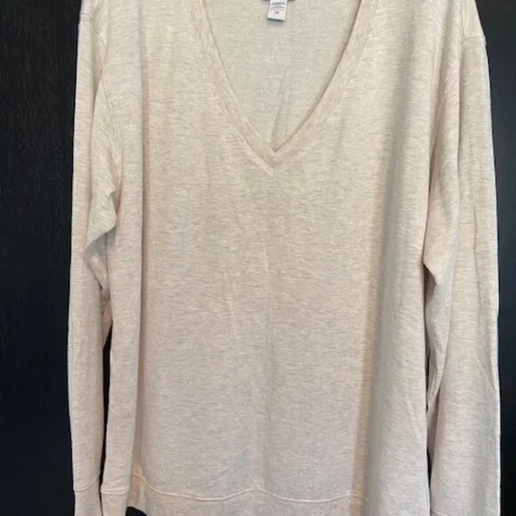Athleta Sunrise V-Neck Sweatshirt, Size 2X - Toasted Brown Heathered - Picture 4 of 6